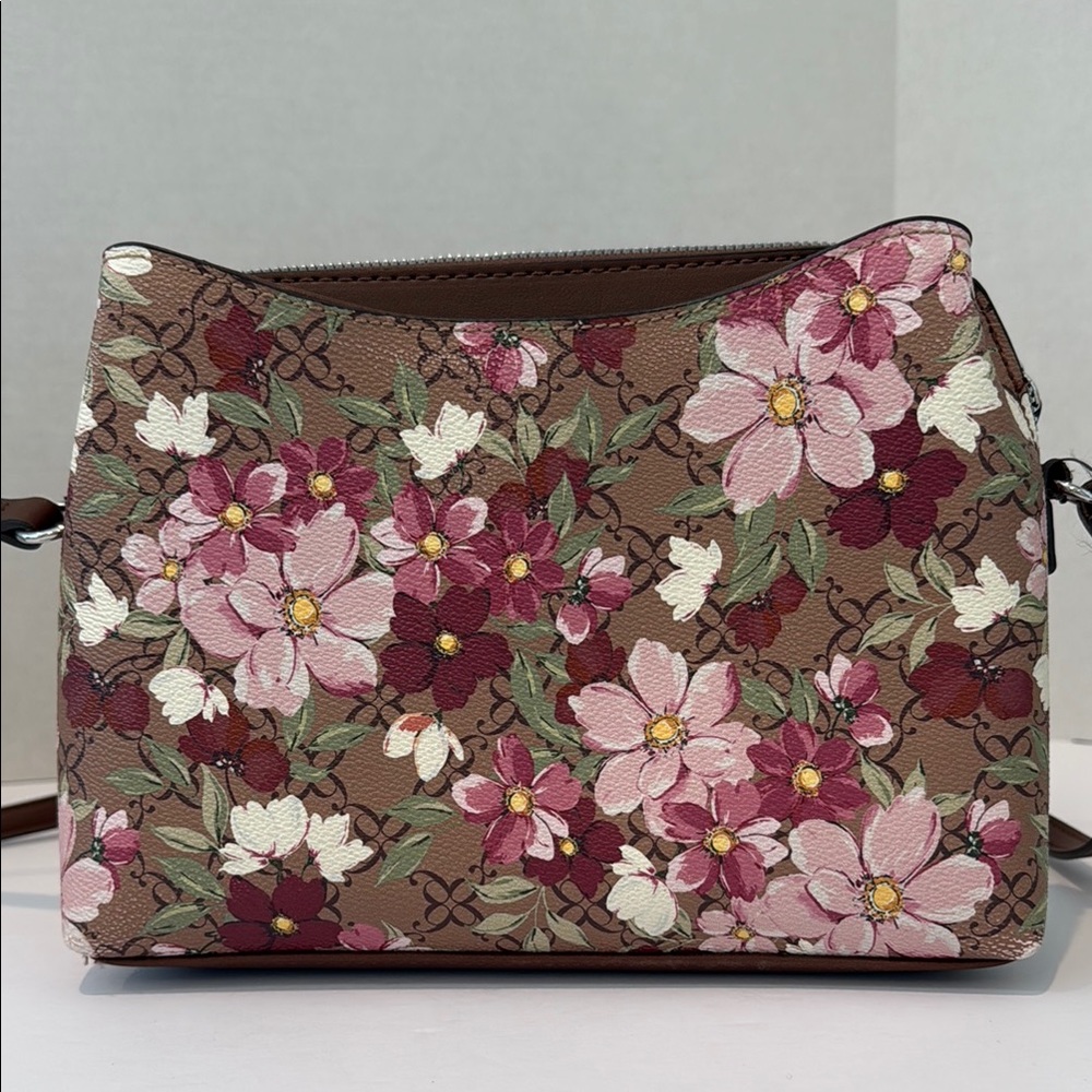 Nine West Floral Crossbody Bag - Brown and Pink - Picture 3 of 10